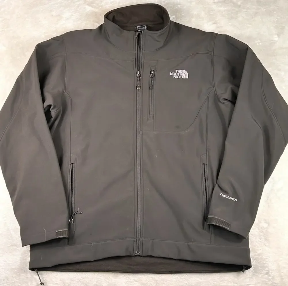 The North Face TNF Apex Jacket Mens Sz XL Brown Softshell Polyester Mock Neck